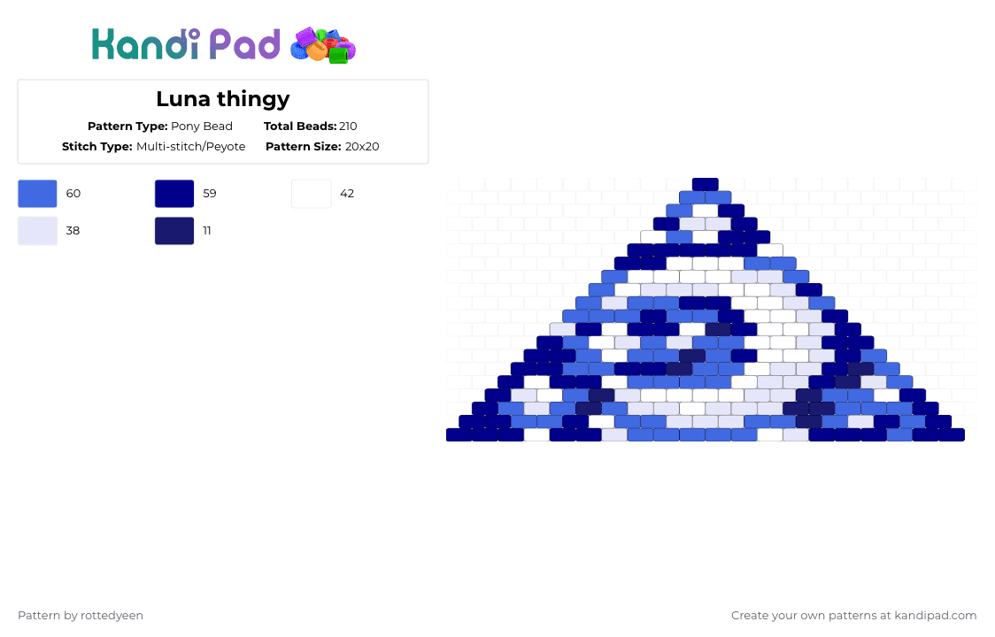 Luna thingy - Pony Bead Pattern by rottedyeen on Kandi Pad - purple,blue