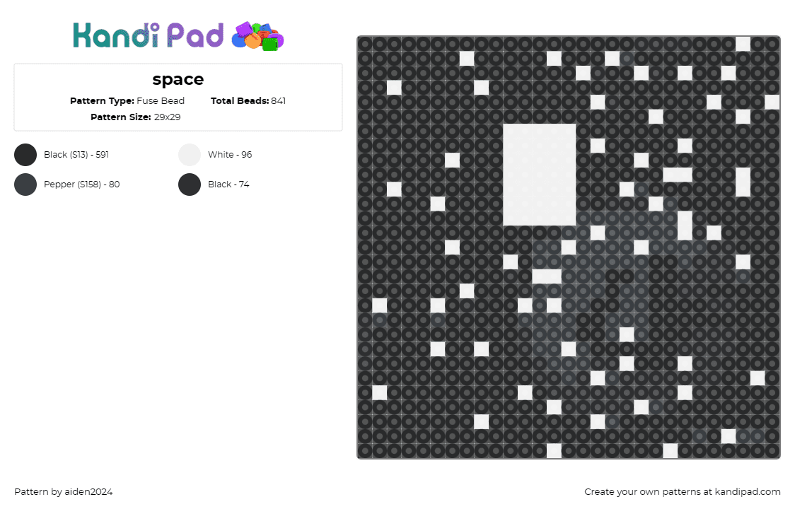 space - Fuse Bead Pattern by aiden2024 on Kandi Pad - space,stars,cosmos,night sky,monochromatic,serene,universe,black