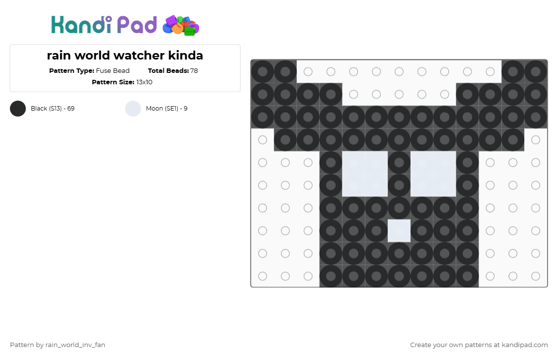 rain world watcher kinda - Fuse Bead Pattern by geometry_dash_lover on Kandi Pad - black