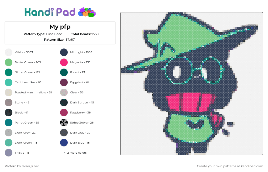 My pfp - Fuse Bead Pattern by geometry_dash_lover on Kandi Pad - white,purple,teal