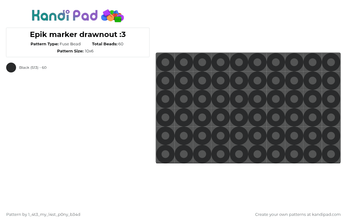 Epik marker drawnout :3 - Fuse Bead Pattern by nooo-my-cheesecake on Kandi Pad - 