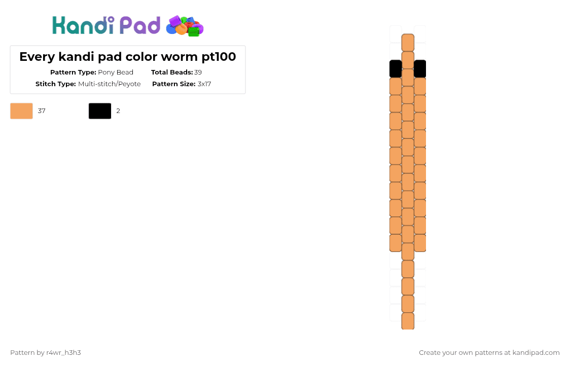 Mepad Kandi Pattern Every kandi pad color worm pt100 Pony Bead Pattern - Kandi Pad | Kandi ...