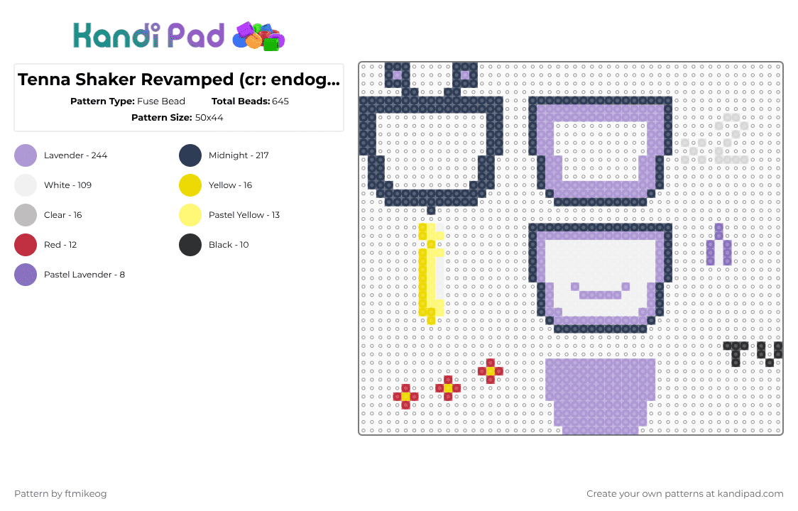Tenna Shaker Revamped (cr: endogeny) - Fuse Bead Pattern by ftmikeog on Kandi Pad - purple,pink,deltarune,tenna,tv time,shaker,3d,toby fox,trash heap,mr ant tenna