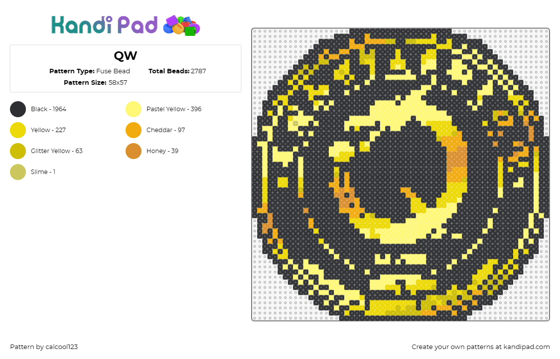 QW - Fuse Bead Pattern by calcool123 on Kandi Pad - 