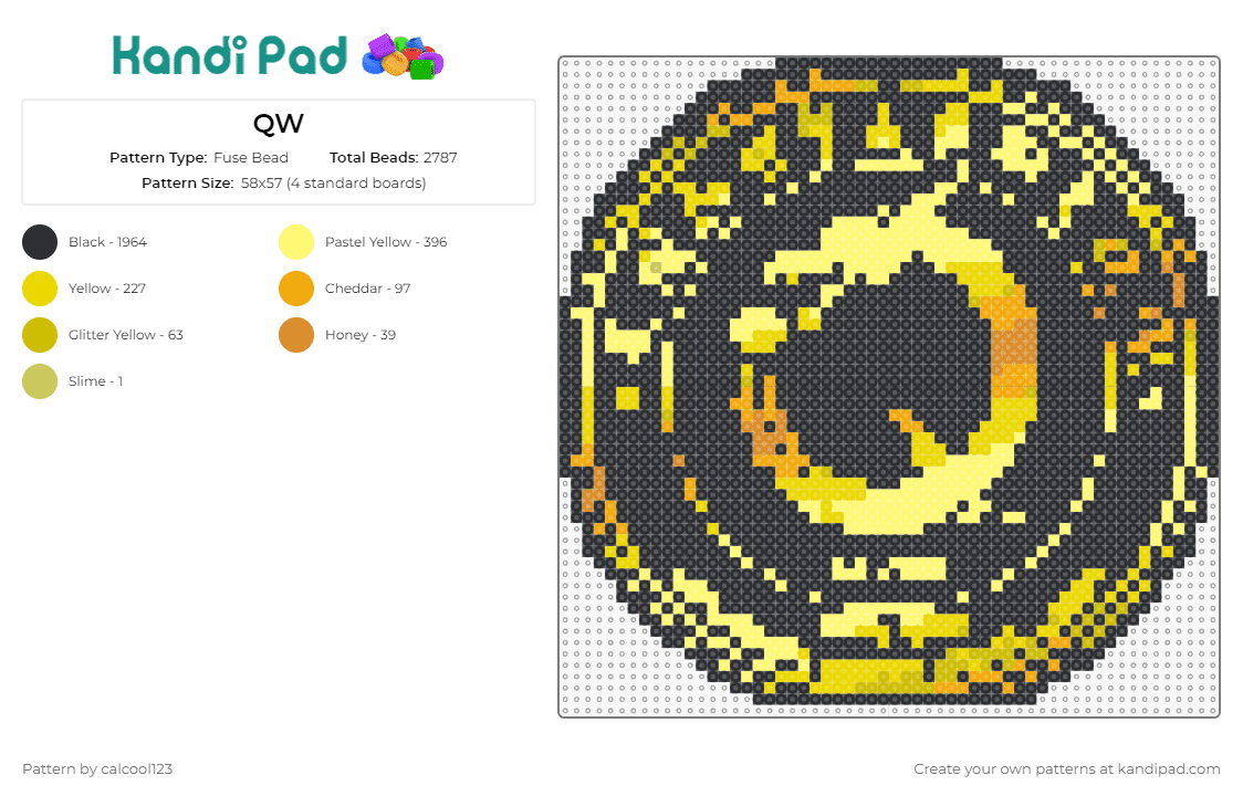 QW - Fuse Bead Pattern by calcool123 on Kandi Pad - 