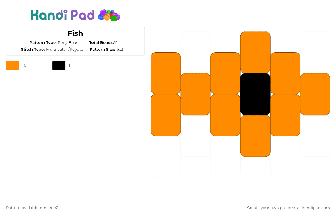 Fish - Pony Bead Pattern by dabbinunicron2 on Kandi Pad - orange