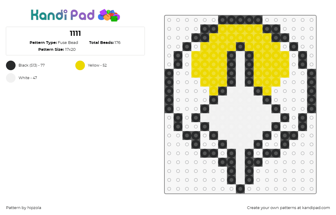 1111 - Fuse Bead Pattern by hipzola on Kandi Pad - 