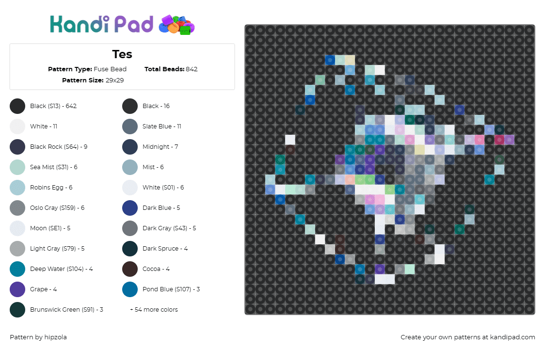 Tes - Fuse Bead Pattern by hipzola on Kandi Pad - tesseract,subtronics,edm,digital,electronic,music,geometric,abstract,cubical,bla