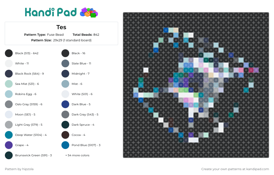 Tes - Fuse Bead Pattern by hipzola on Kandi Pad - tesseract,subtronics,edm,digital,electronic,music,geometric,abstract,cubical,black