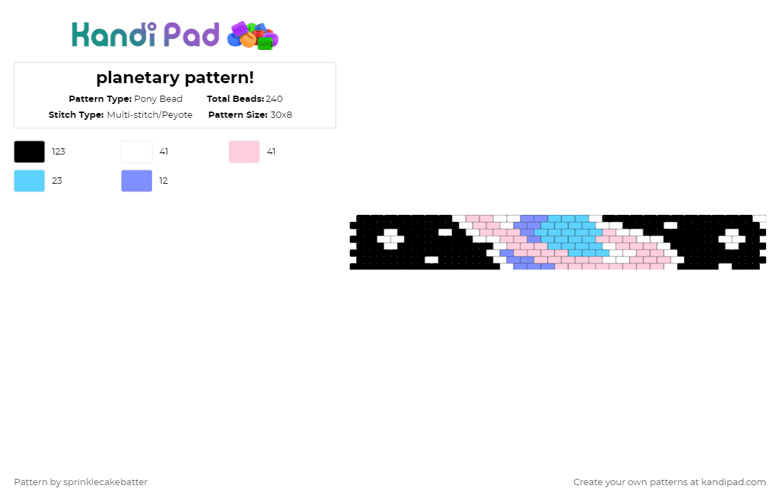 planetary pattern! - Pony Bead Pattern by sprinklecakebatter on Kandi Pad - black,pink