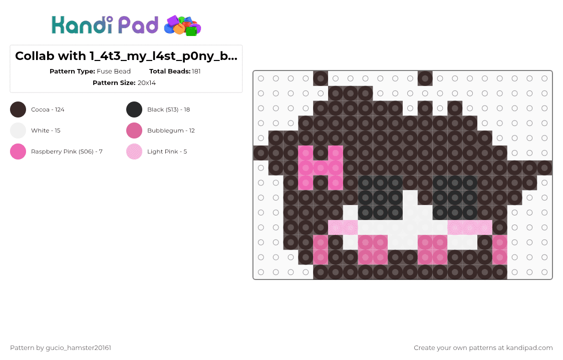 Collab with nooo-my-cheesecake CHECK DESC!!!! - Fuse Bead Pattern by pls-like-frog on Kandi Pad - brown