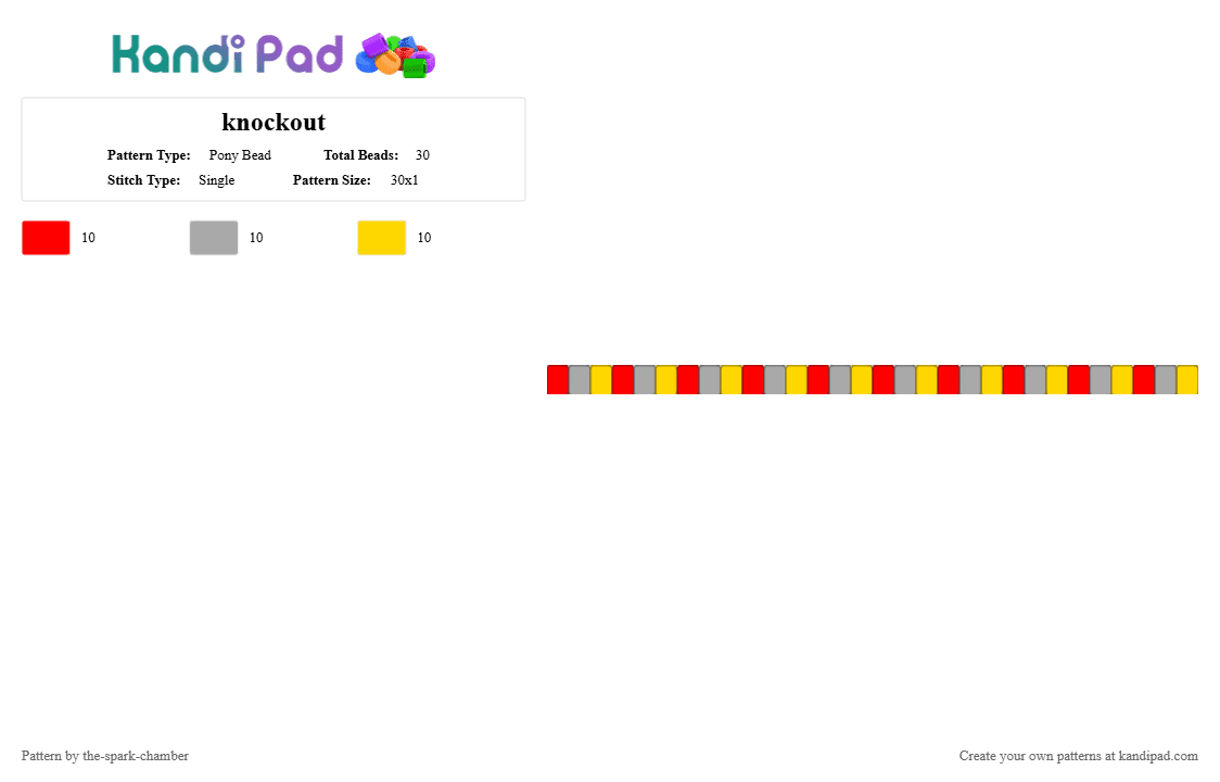 knockout - Pony Bead Pattern by the-spark-chamber on Kandi Pad - red,beige,yellow,tfp,gray,villain turned hero,decepticon,autobot