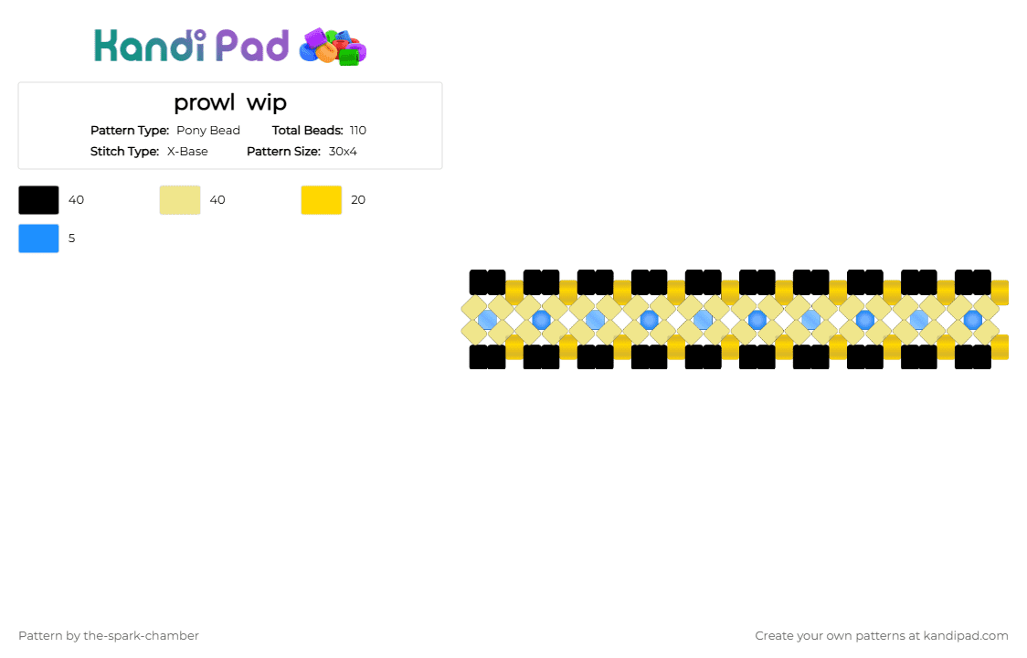prowl - Pony Bead Pattern by the-spark-chamber on Kandi Pad - yellow
