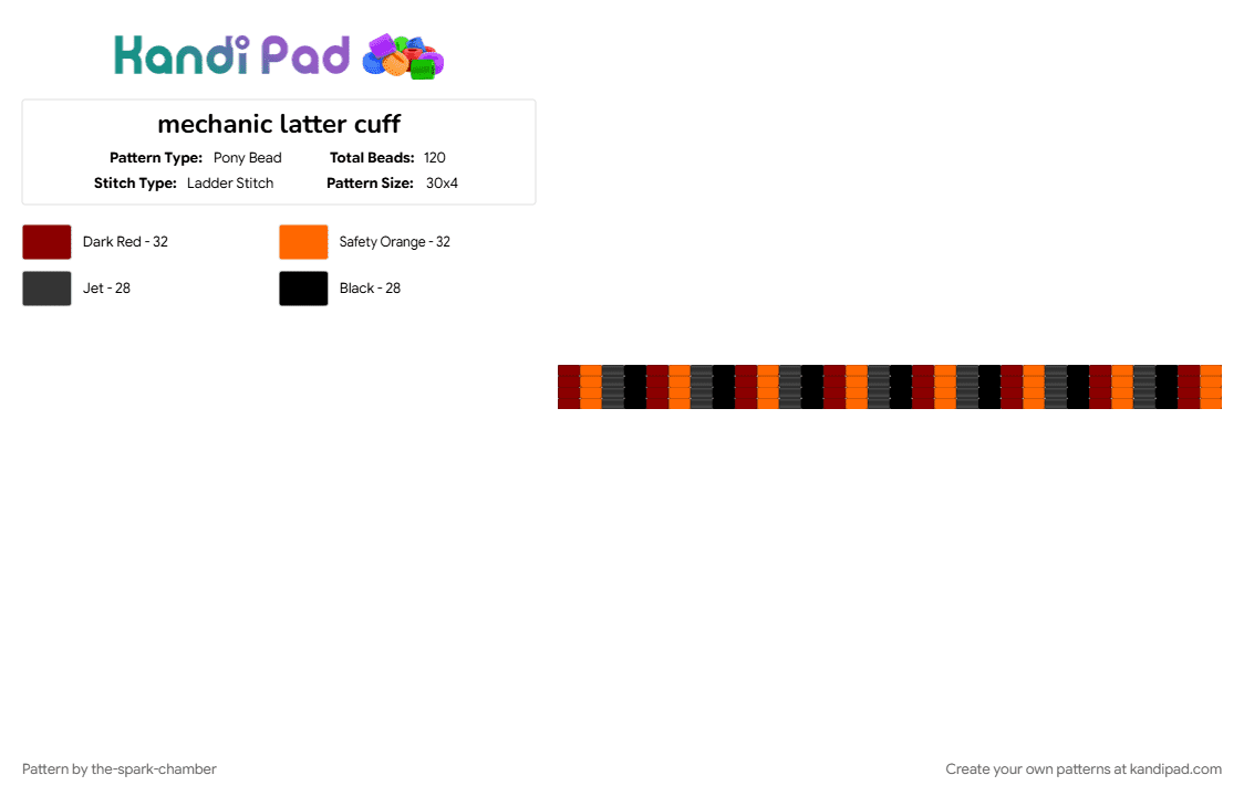 mechanic latter cuff - Pony Bead Pattern by the-spark-chamber on Kandi Pad - 