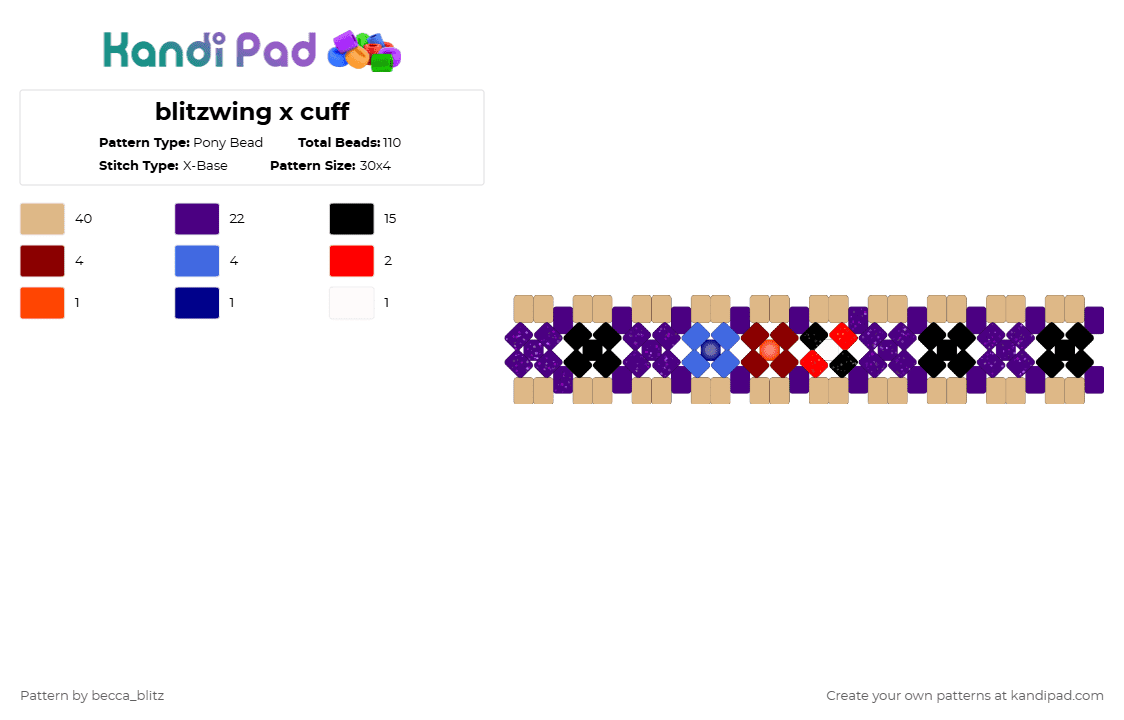 blitzwing x cuff - Pony Bead Pattern by the-spark-chamber on Kandi Pad - beige,purple