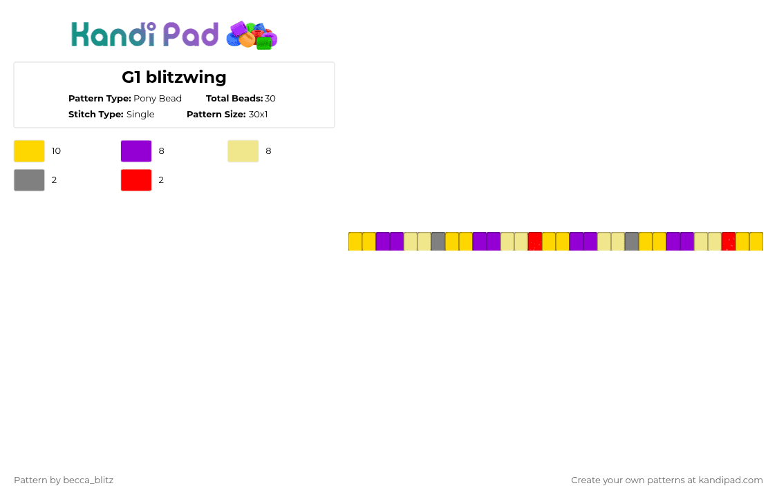 G1 blitzwing - Pony Bead Pattern by the-spark-chamber on Kandi Pad - yellow,purple
