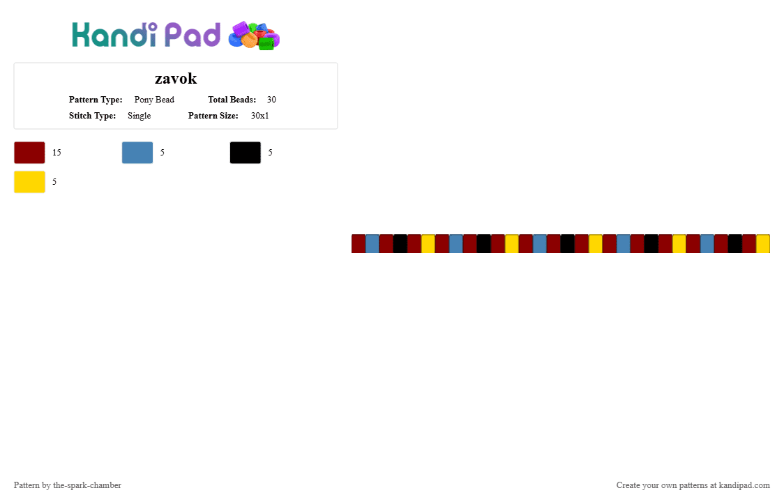 zavok - Pony Bead Pattern by the-spark-chamber on Kandi Pad - red