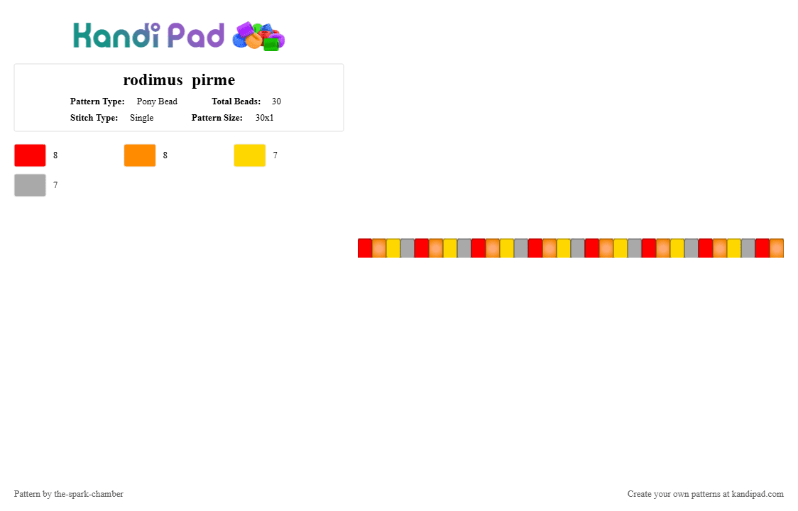 rodimus  pirme - Pony Bead Pattern by the-spark-chamber on Kandi Pad - red,orange