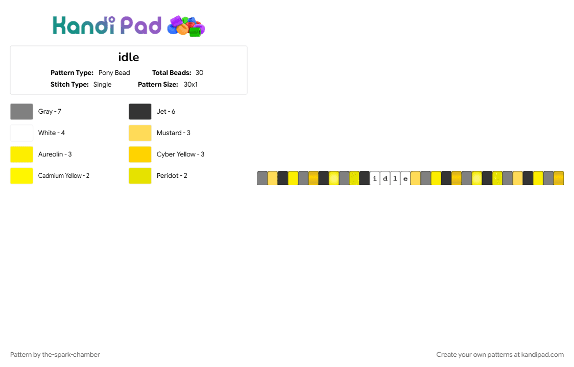 idle - Pony Bead Pattern by the-spark-chamber on Kandi Pad - 