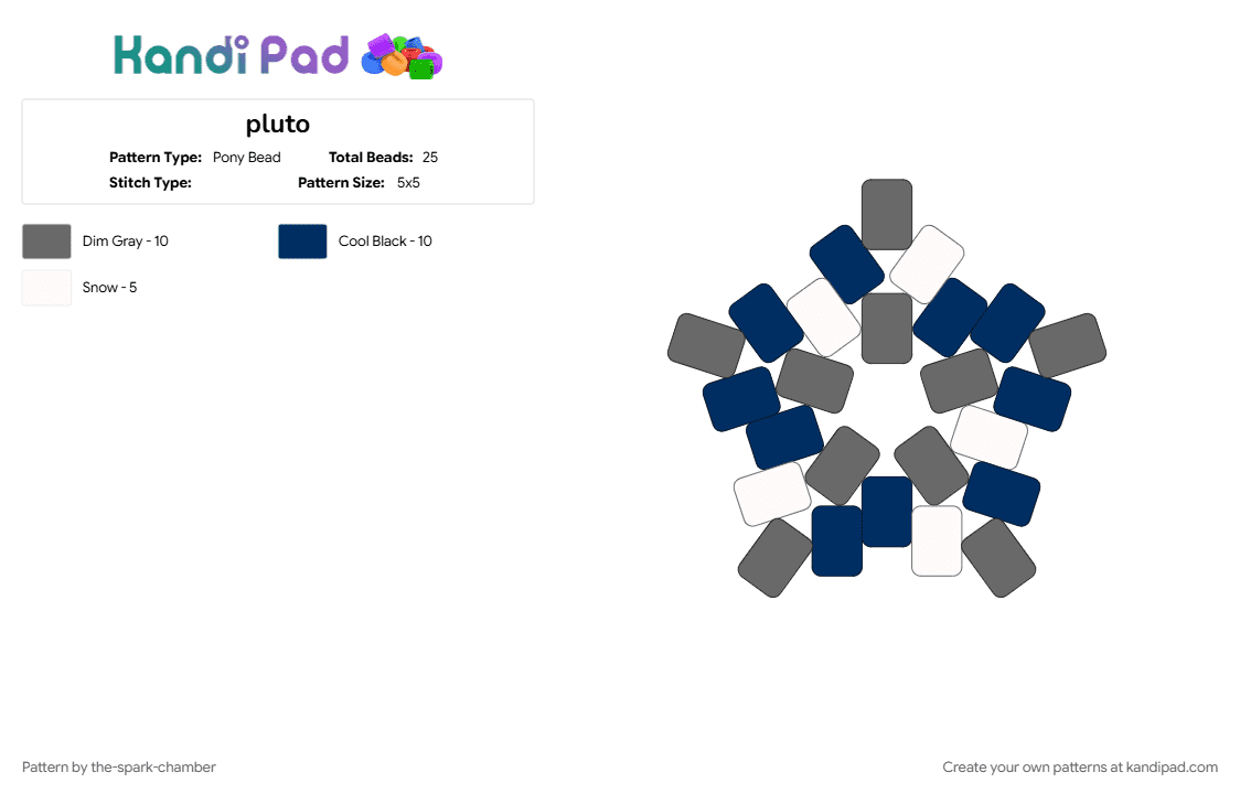 pluto - Pony Bead Pattern by the-spark-chamber on Kandi Pad - blue, gray