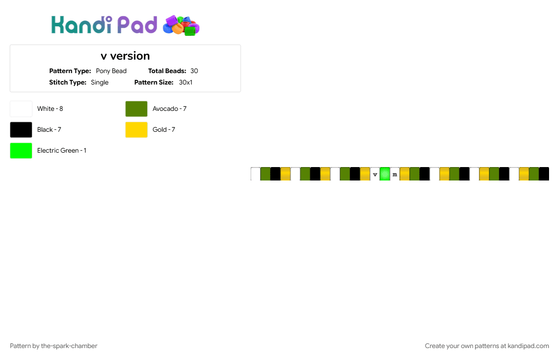 v version - Pony Bead Pattern by the-spark-chamber on Kandi Pad - 