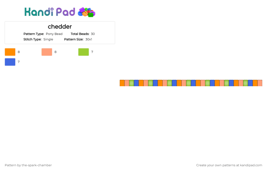 chedder - Pony Bead Pattern by the-spark-chamber on Kandi Pad - orange