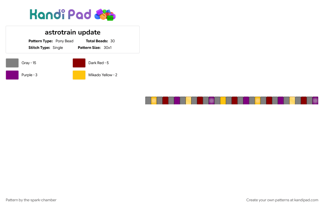 astrotrain update - Pony Bead Pattern by the-spark-chamber on Kandi Pad - clear, depticon, glow, gray, grey, purple, red, transformer, yellow
