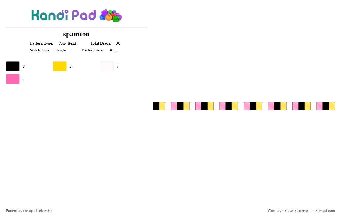 spamton - Pony Bead Pattern by the-spark-chamber on Kandi Pad - yellow,pink