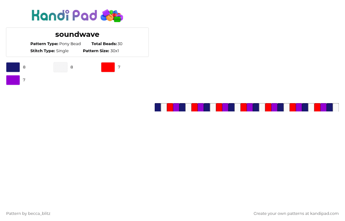soundwave - Pony Bead Pattern by the-spark-chamber on Kandi Pad - purple,red