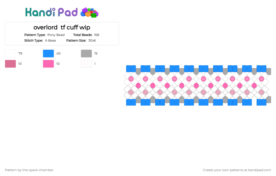 overlord  tf cuff - Pony Bead Pattern by the-spark-chamber on Kandi Pad - light blue,pink