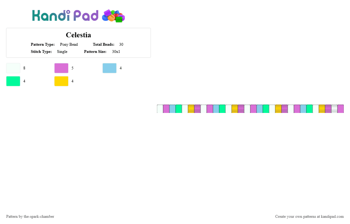 Celestia - Pony Bead Pattern by the-spark-chamber on Kandi Pad - pink