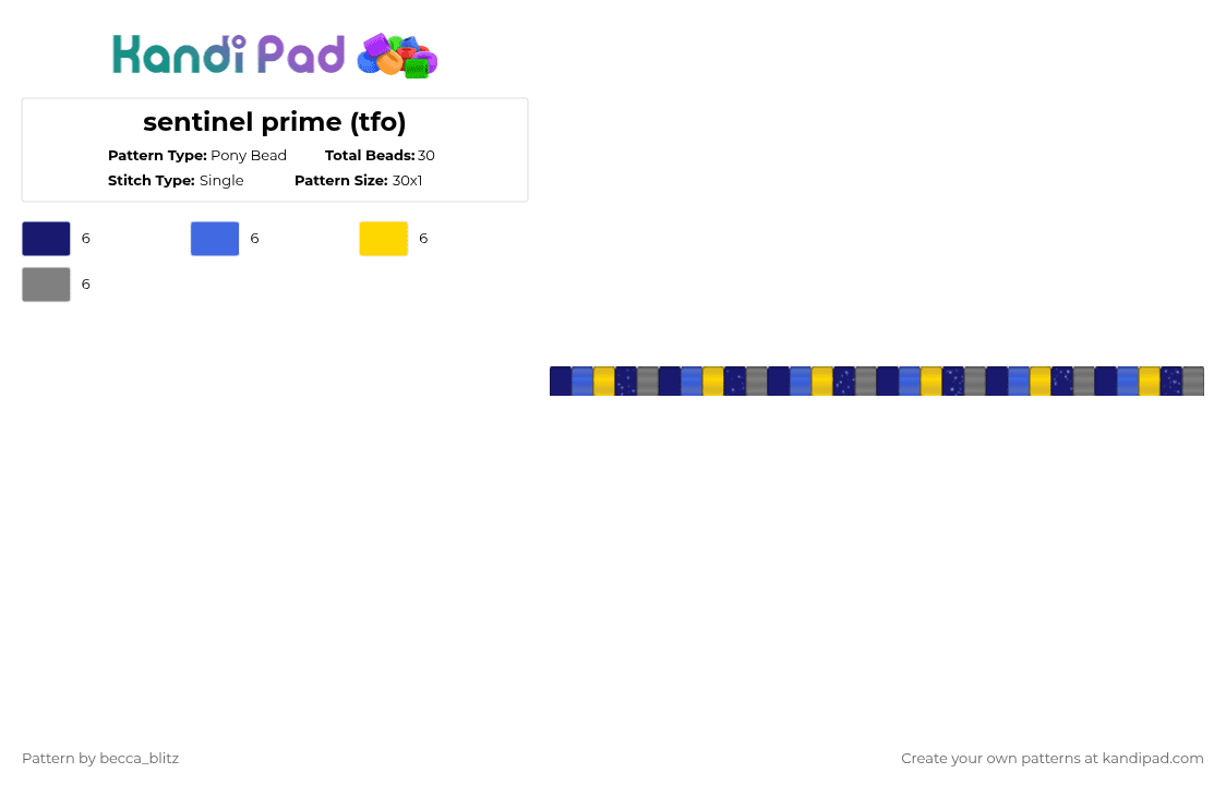 sentinel prime (tfo) - Pony Bead Pattern by the-spark-chamber on Kandi Pad - purple