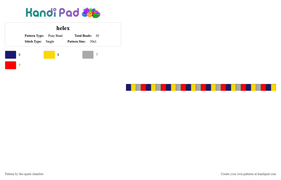 helex - Pony Bead Pattern by the-spark-chamber on Kandi Pad - purple,yellow