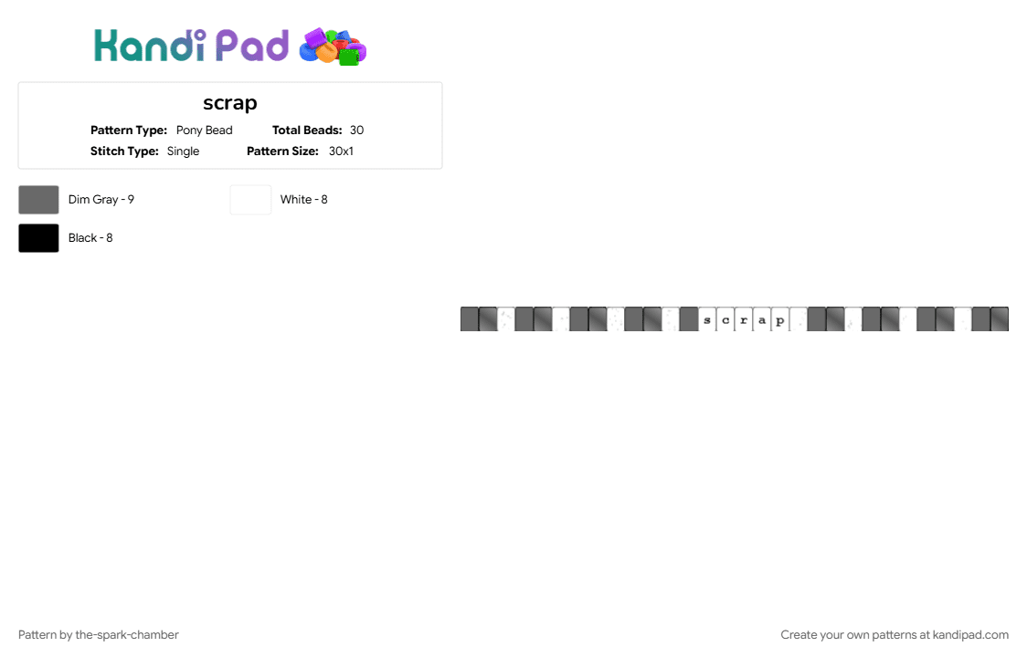 scrap - Pony Bead Pattern by the-spark-chamber on Kandi Pad - 