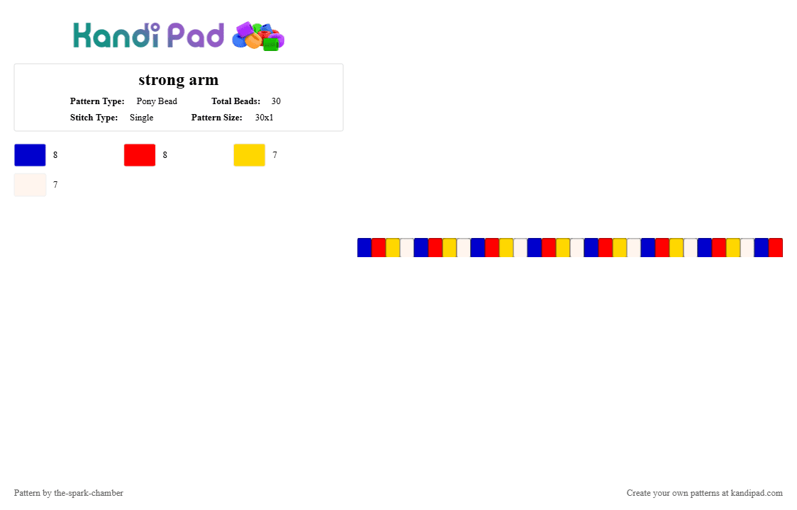 strong arm - Pony Bead Pattern by the-spark-chamber on Kandi Pad - purple,red,white,yellow,blue,transfomers rid,hero