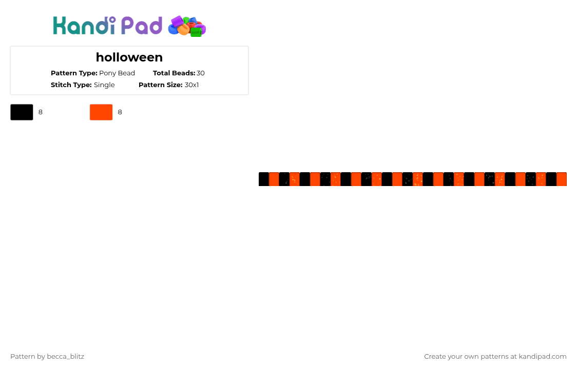 holloween - Pony Bead Pattern by the-spark-chamber on Kandi Pad - black,red