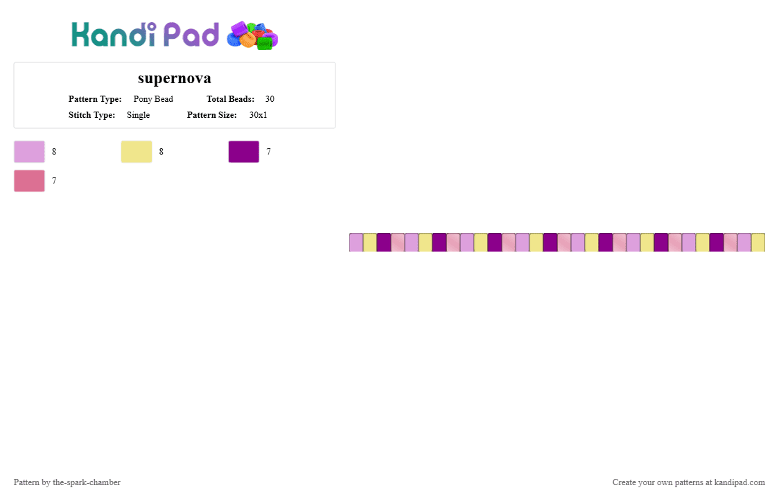 supernova - Pony Bead Pattern by the-spark-chamber on Kandi Pad - pink,yellow