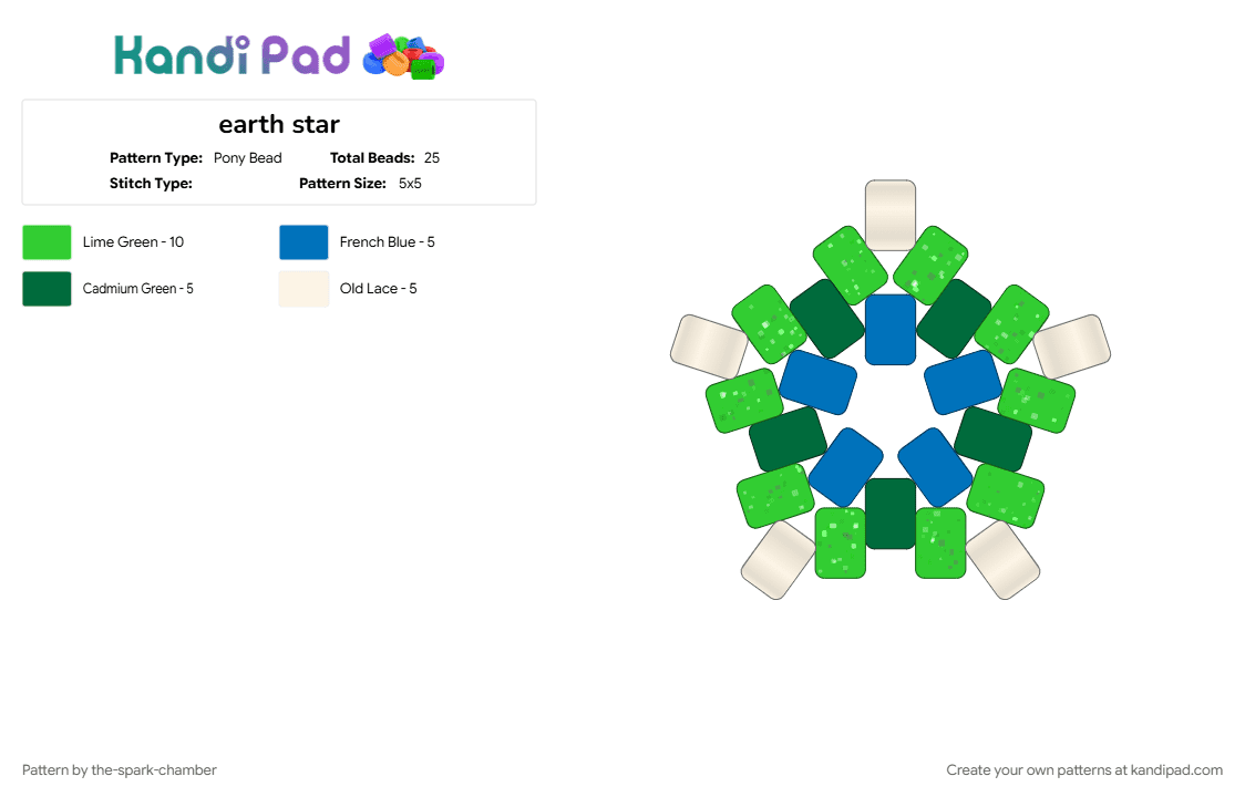 earth star - Pony Bead Pattern by the-spark-chamber on Kandi Pad - 