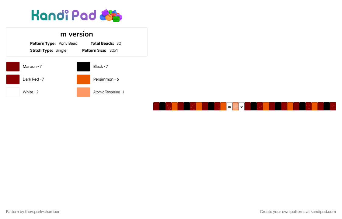 m version - Pony Bead Pattern by the-spark-chamber on Kandi Pad - 