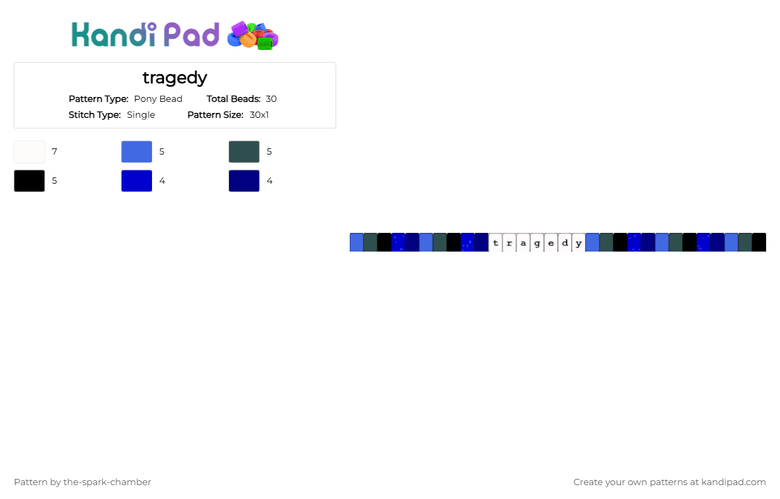 tragedy - Pony Bead Pattern by the-spark-chamber on Kandi Pad - purple,blue,greys ish blue,black,glitter,dark blue,light blue,tradegy,art fight 2026