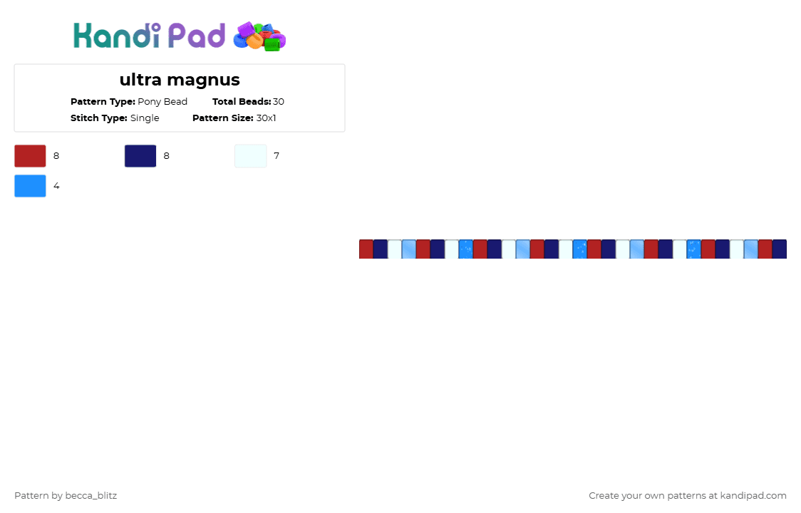 ultra magnus - Pony Bead Pattern by the-spark-chamber on Kandi Pad - red,purple