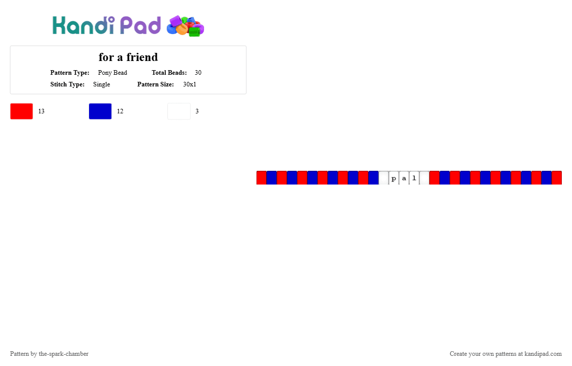 for a friend - Pony Bead Pattern by the-spark-chamber on Kandi Pad - red,purple
