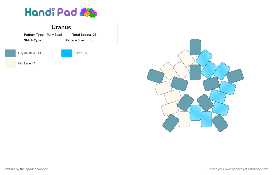 Uranus - Pony Bead Pattern by the-spark-chamber on Kandi Pad - light blue, teal