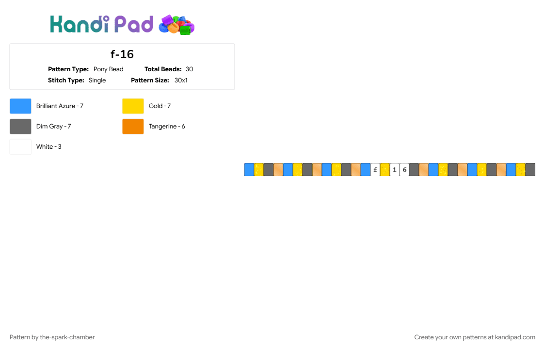 f-16 - Pony Bead Pattern by the-spark-chamber on Kandi Pad - 