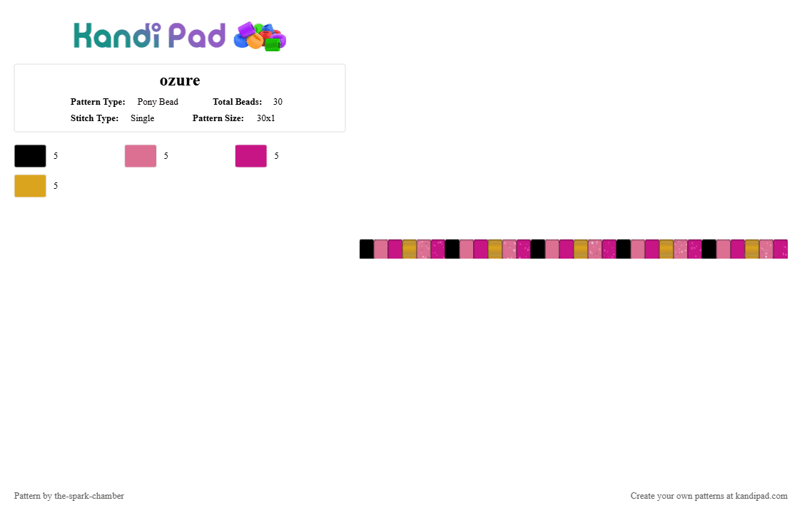 ozure - Pony Bead Pattern by the-spark-chamber on Kandi Pad - pink