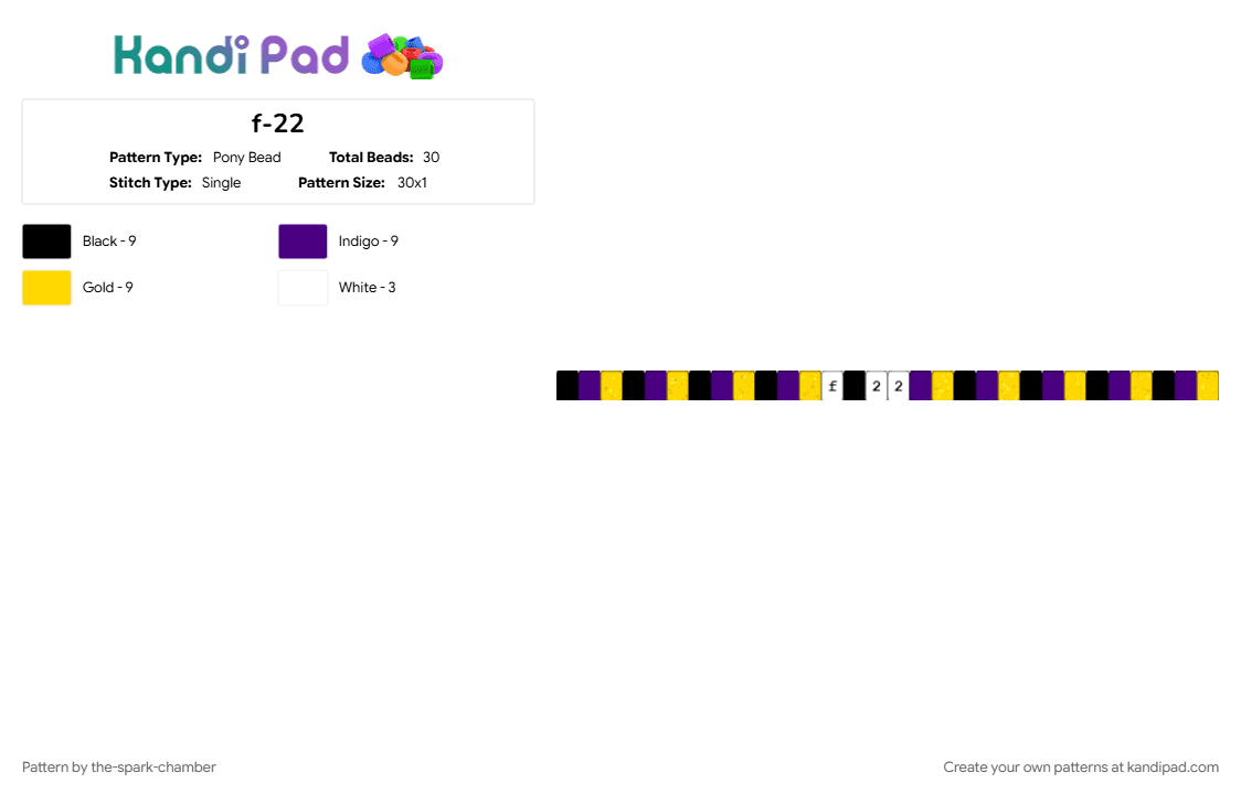 f-22 - Pony Bead Pattern by the-spark-chamber on Kandi Pad - 