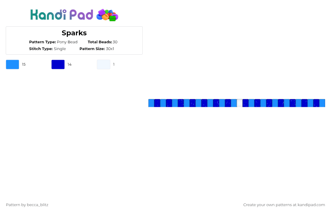 Sparks - Pony Bead Pattern by the-spark-chamber on Kandi Pad - light blue,purple