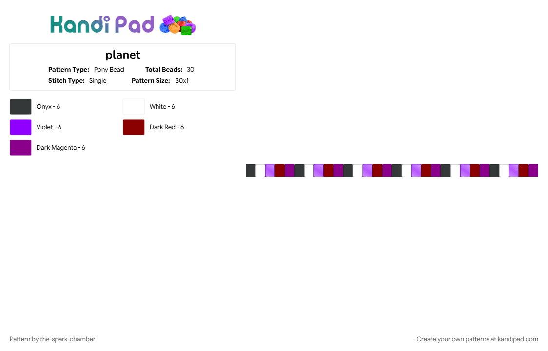 planet - Pony Bead Pattern by the-spark-chamber on Kandi Pad - pink, purple, red