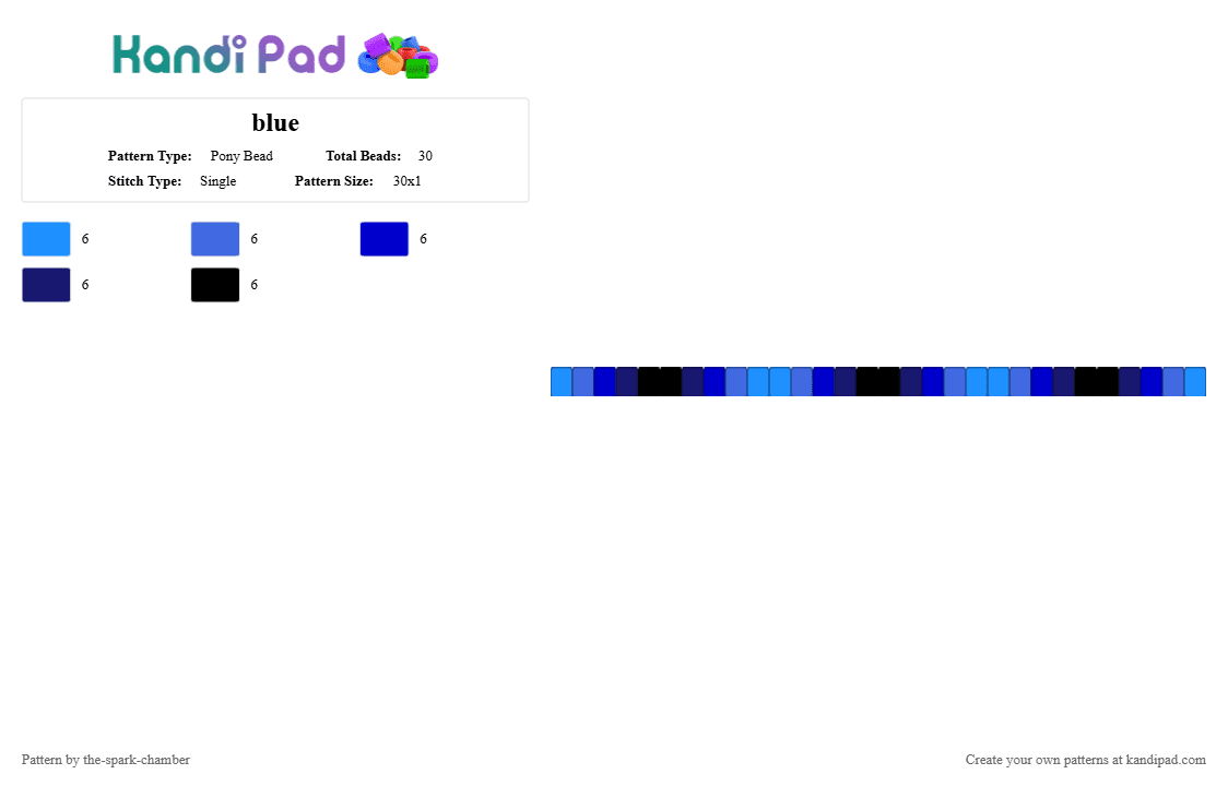 blue - Pony Bead Pattern by the-spark-chamber on Kandi Pad - purple,blue,black