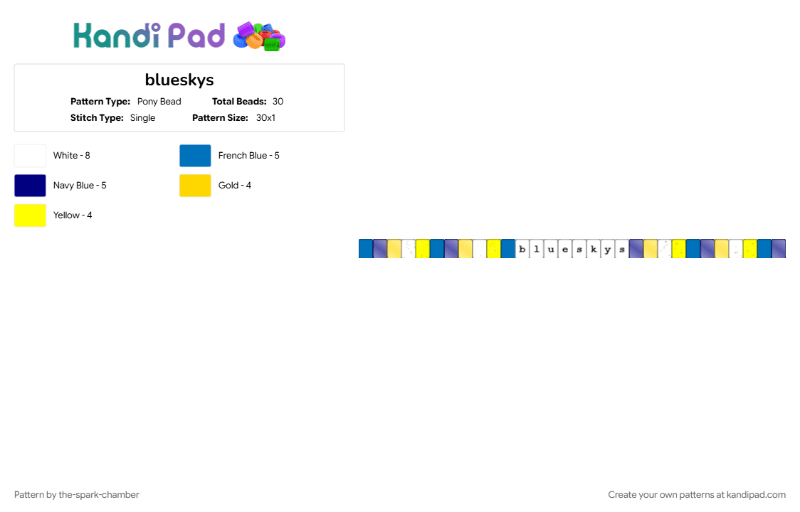 blueskys - Pony Bead Pattern by the-spark-chamber on Kandi Pad - 